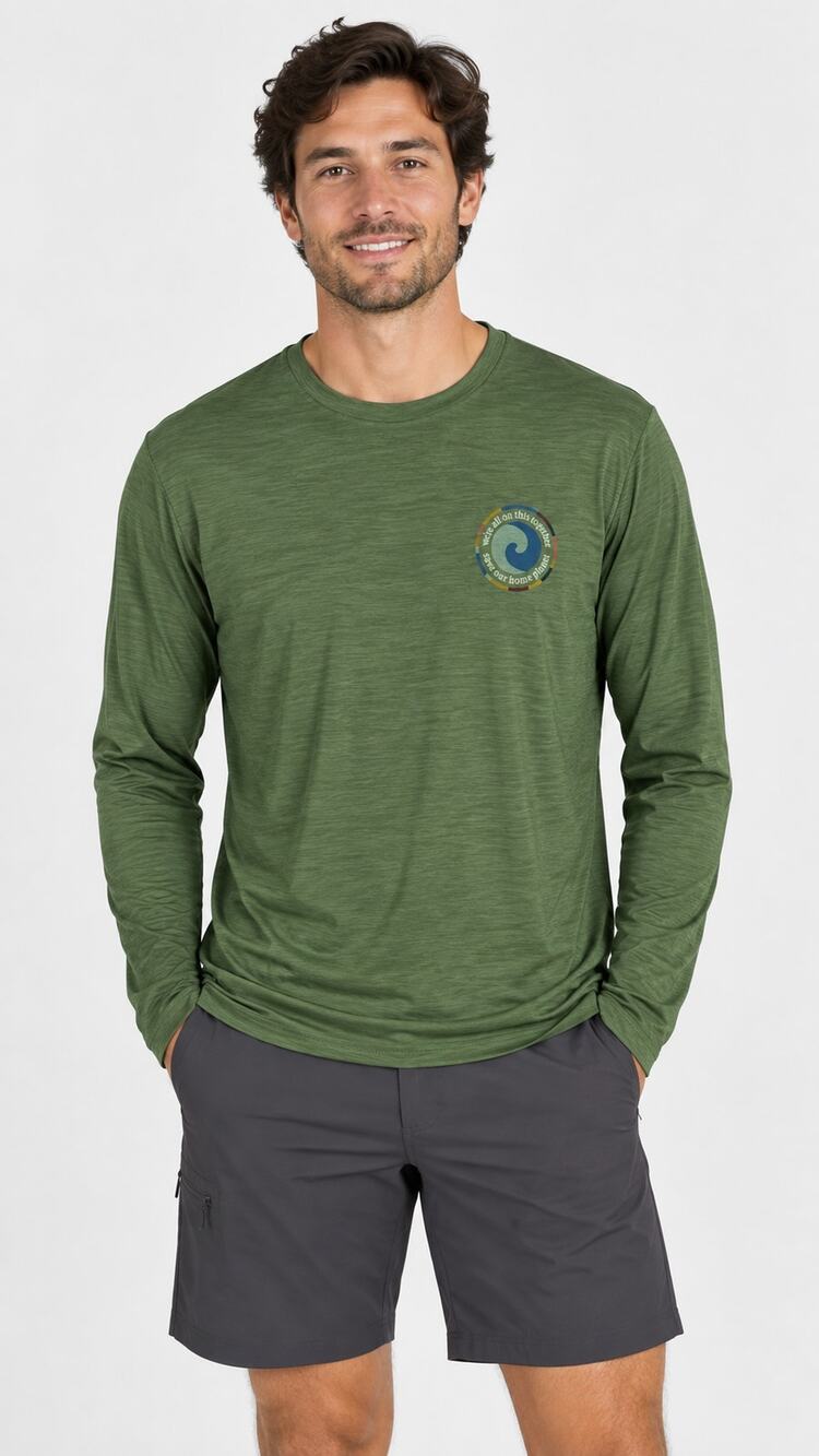 Patagonia Capilene Cool Daily Long Sleeve Graphic Shirt Mens Medium Green NWT